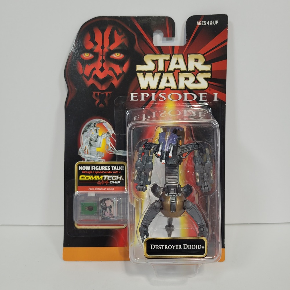 Star Wars Episode I Destroyer Droid Action Figure Hasbro 1998 CommTech Chip